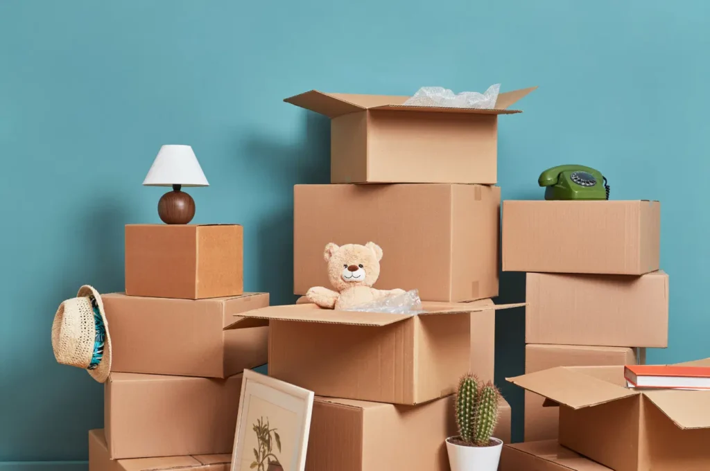 pile de cartons de déménagement